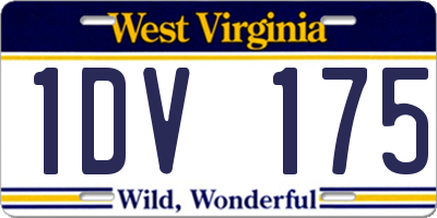 WV license plate 1DV175