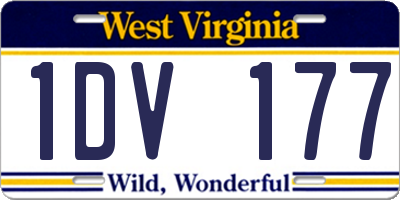 WV license plate 1DV177