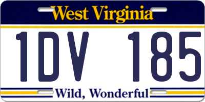 WV license plate 1DV185
