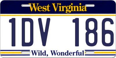 WV license plate 1DV186