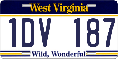 WV license plate 1DV187