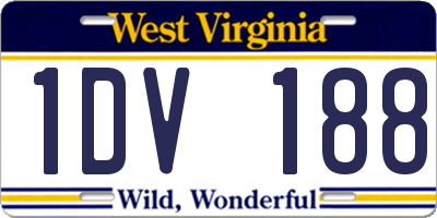WV license plate 1DV188