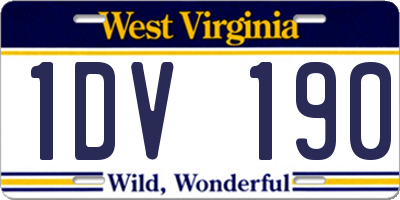 WV license plate 1DV190