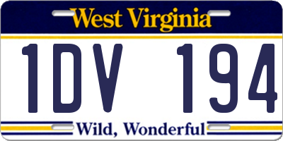 WV license plate 1DV194