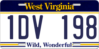 WV license plate 1DV198