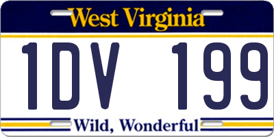 WV license plate 1DV199