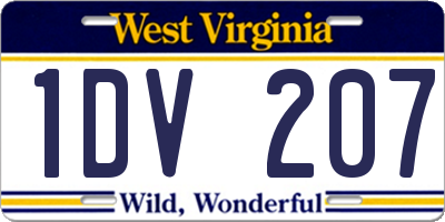 WV license plate 1DV207