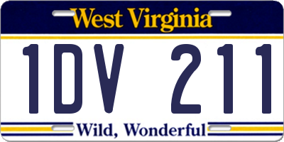 WV license plate 1DV211