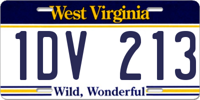 WV license plate 1DV213