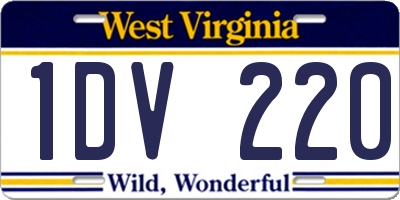 WV license plate 1DV220