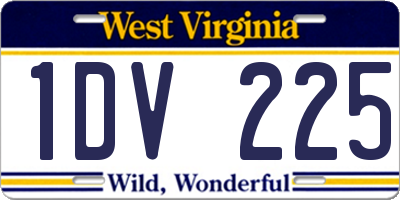 WV license plate 1DV225
