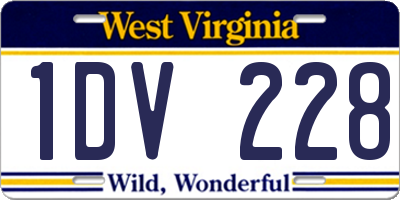 WV license plate 1DV228