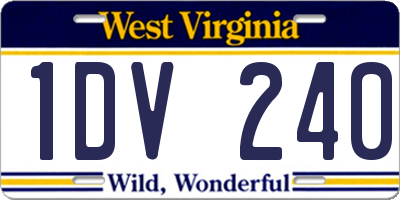 WV license plate 1DV240