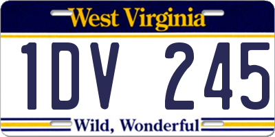 WV license plate 1DV245