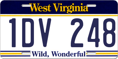 WV license plate 1DV248