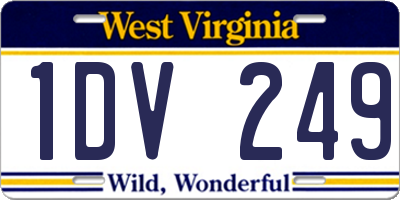 WV license plate 1DV249