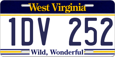 WV license plate 1DV252
