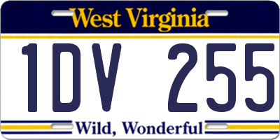 WV license plate 1DV255