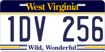 WV license plate 1DV256