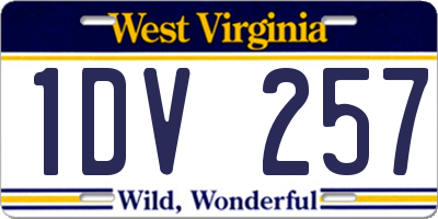 WV license plate 1DV257