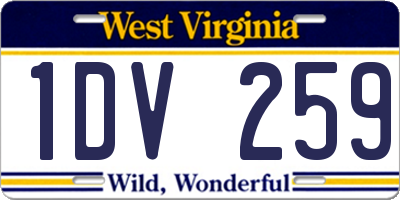 WV license plate 1DV259