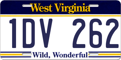 WV license plate 1DV262