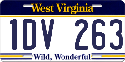 WV license plate 1DV263
