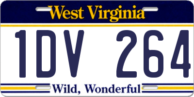 WV license plate 1DV264