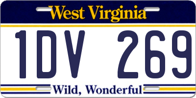 WV license plate 1DV269