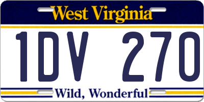 WV license plate 1DV270