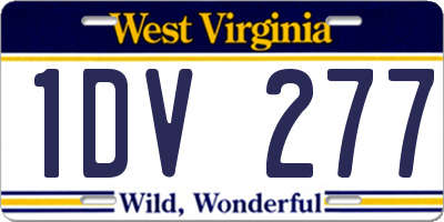 WV license plate 1DV277