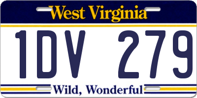 WV license plate 1DV279