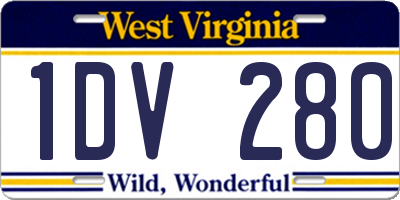 WV license plate 1DV280