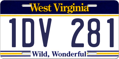 WV license plate 1DV281