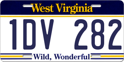 WV license plate 1DV282