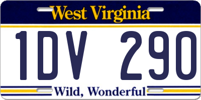 WV license plate 1DV290