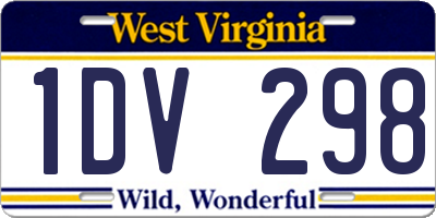 WV license plate 1DV298