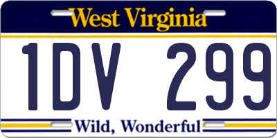 WV license plate 1DV299