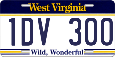 WV license plate 1DV300