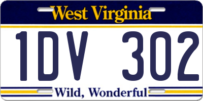 WV license plate 1DV302
