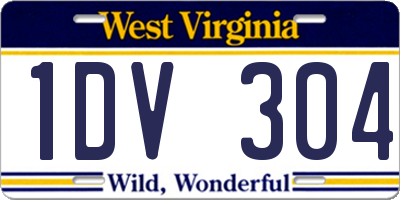 WV license plate 1DV304