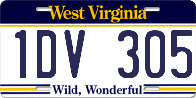 WV license plate 1DV305