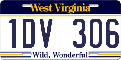 WV license plate 1DV306