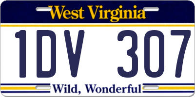 WV license plate 1DV307