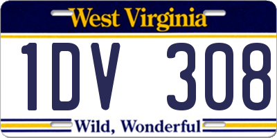 WV license plate 1DV308
