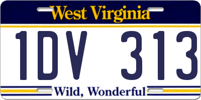 WV license plate 1DV313