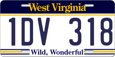WV license plate 1DV318