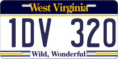 WV license plate 1DV320
