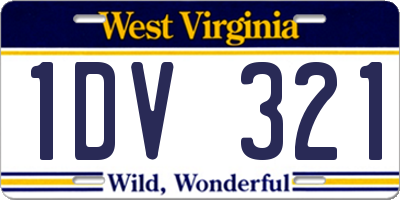 WV license plate 1DV321
