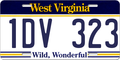 WV license plate 1DV323